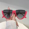 Triangle Shaped Sunglasses  New in Fashion Semi-rimless Gradient Shades Trendy Brand Design Casual Decor Sun Glasses