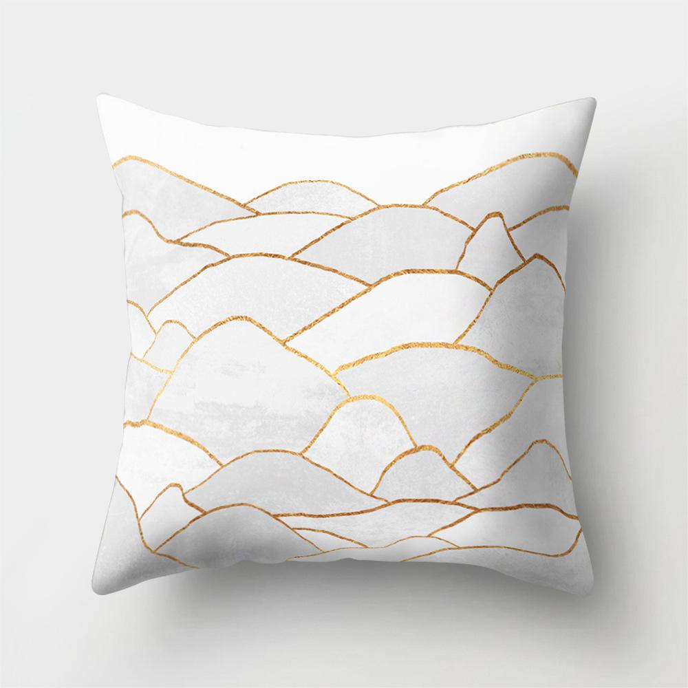 Nordic Marble Car Waist Pillow Sofa Pillow Case Velvet Cloth Printing Creative Home Office Pillow