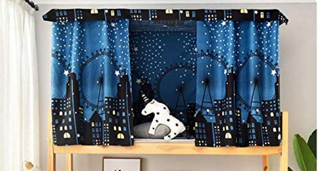 

Стильные шторы-навесы блэкаут для уединения на двухъярусной кровати и защиты от насекомых. Идеально подходят для студентов, для верхнего и нижнего яруса. Ночное небо. Набор из 2 длинных x кровати, экран,