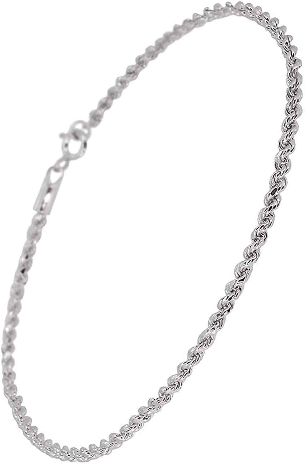 

Shinjuku Gin no Kura: 1.7mm Wide Cut French Rope Chain Silver 925 Anklet, Approx. 21cm Long, Women s Silver Ankle Foot Summer Simple