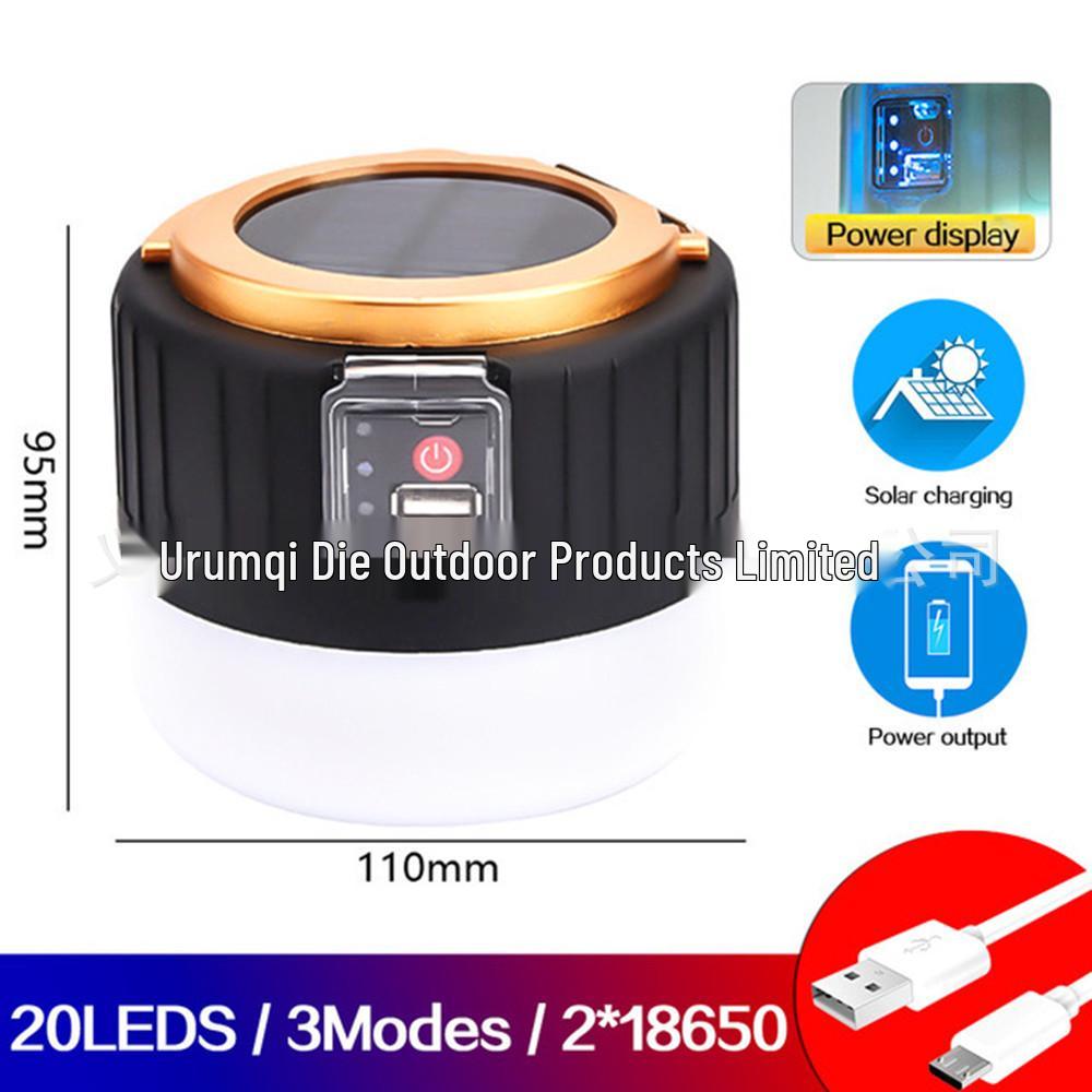 Cross-border Outdoor Solar Tent Light with USB Charging and Remote Control – Emergency Camping Lantern