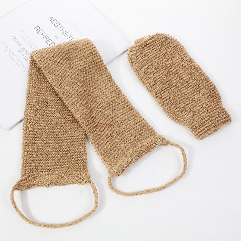 Body Cleaning Washcloth Sisal Hemp Cleaning Mud Rubbing Shower Set Home Hotel Shower Ball Back Exfoliating Skin Towel Bath Glove