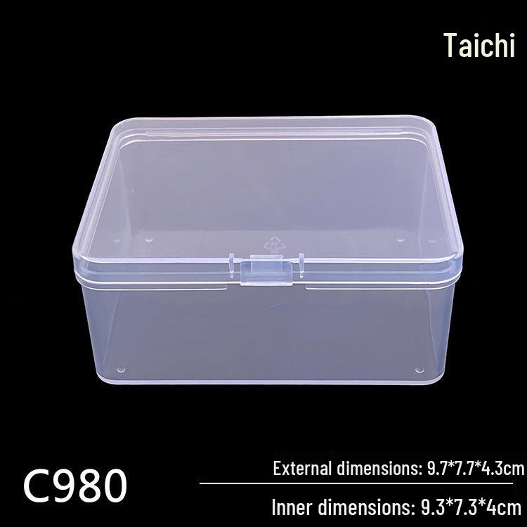 Rectangular Transparent Plastic Storage Box for Accessories and Screws