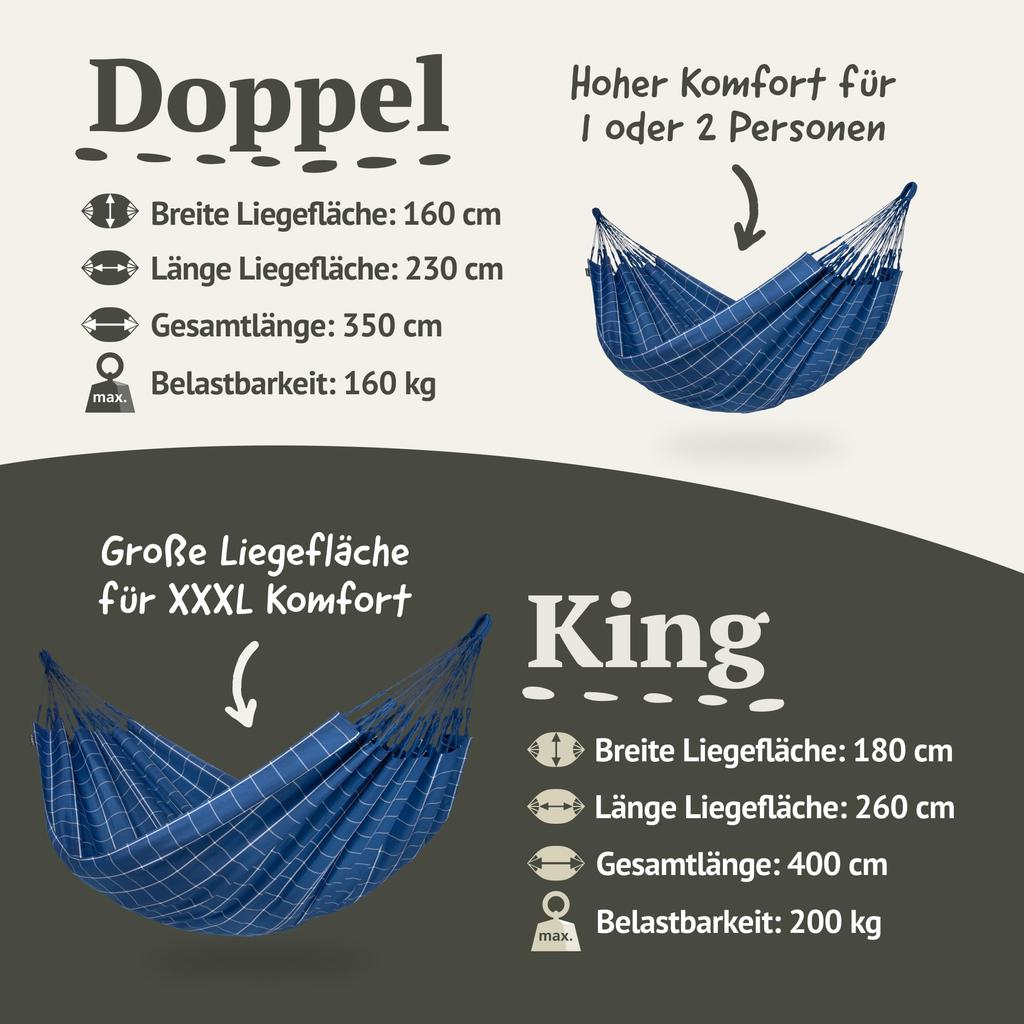 La Siesta Hammock Family Size Brisa for People Outdoor Camping Indoor Family Marine Classic Hammock Brisa Kingsize Marine [La Siesta] 1-3 BRH18-W3