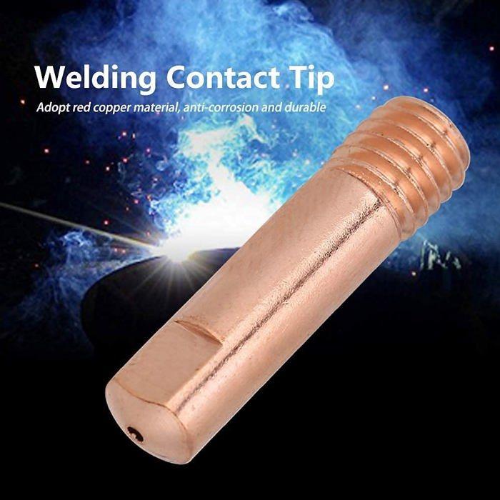 Pointe de contact en cuivre 1,0 mm pour torche MIG/MAG 15AK – lot de 20 (rouge)