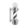 WDZD 58cm Barber Pole, Small Silver and Black Striped Barber Sign, Wall-Mounted, Energy-Saving