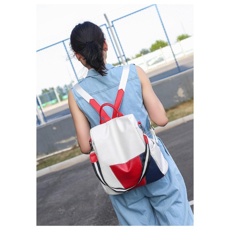 Fashion Backpack Women Backpack Leisure Large Capacity Travel Student Bag Patchwork Color Female Bag