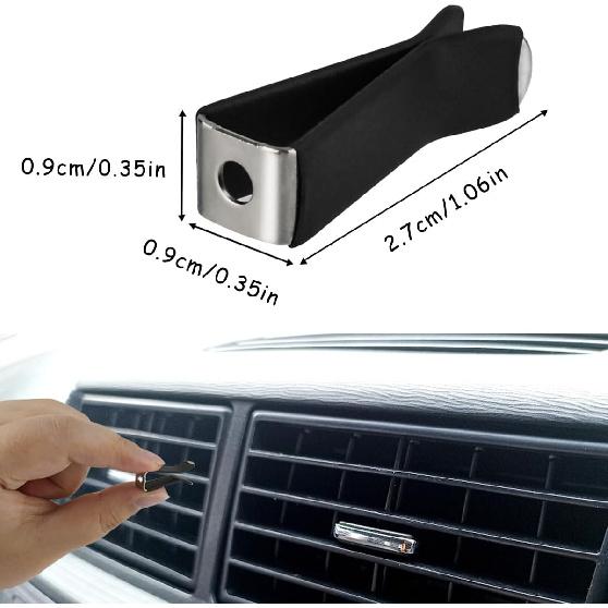 60 Pieces Square Head Car Vent Clips Auto Air freshener Outlet Clips with 1 Storage Box, 9mm Auto Air Conditioner Outlet Clips (Black)