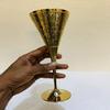 22.86 cm Brass Wine Glass Hand-Engraved Gold Goblet Polished Brass Cup for Wine, Champagne,Cocktails Halloween,Wedding, Housewarming Gift