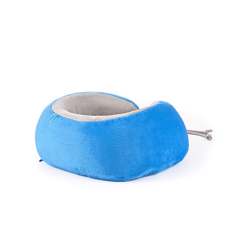 Cuscino da Viaggio Blu in Memory Foam a Forma di U