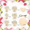 DIY Wooden Flower Ornament Funny Creative Flower Painting Crafts Decoration Wooden Rose Tulip Chips Gifts Supplies