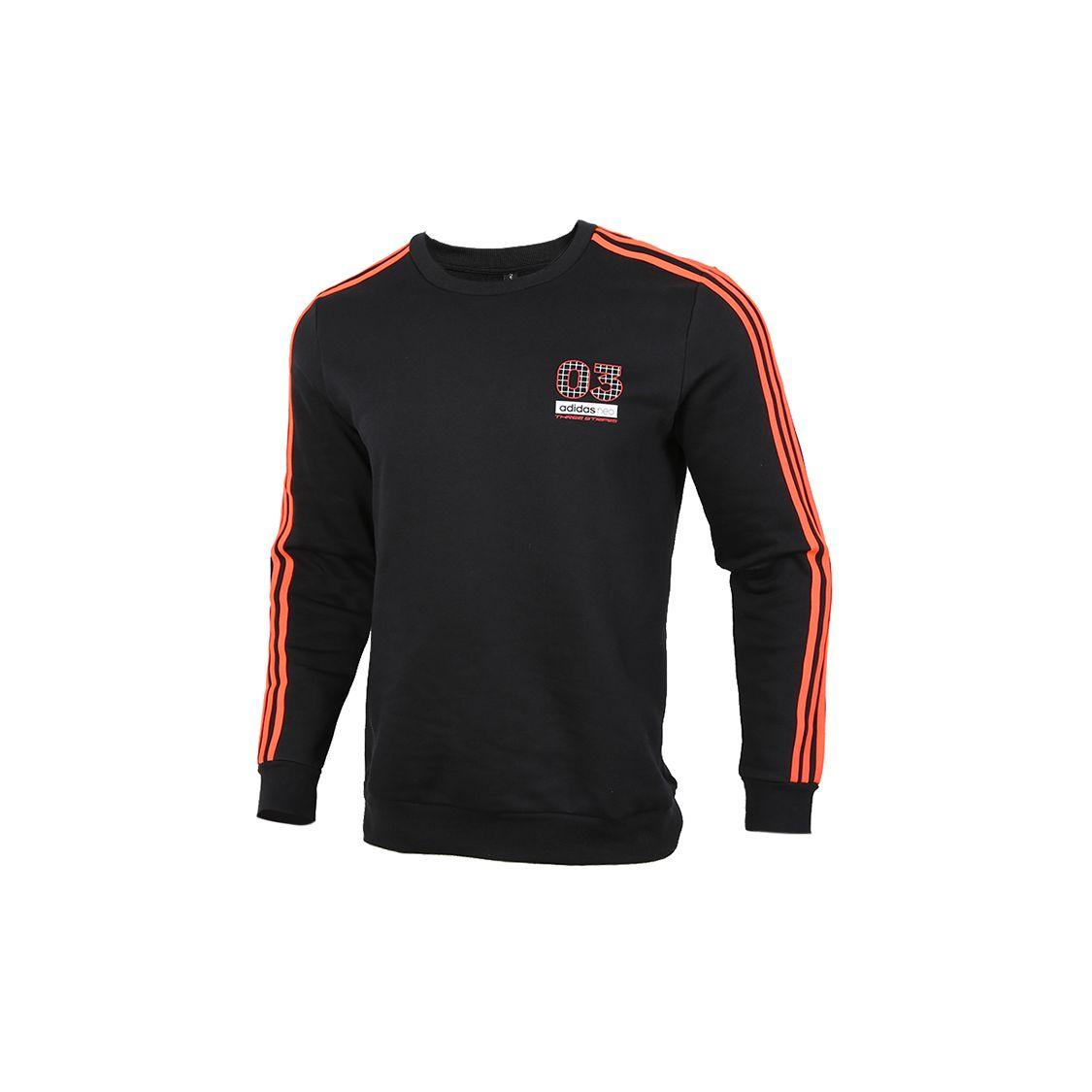 

Adidas Neo с принтом на спине, теплый пуловер с круглым вырезом на флисовой подкладке, мужские топы, черный GQ7056