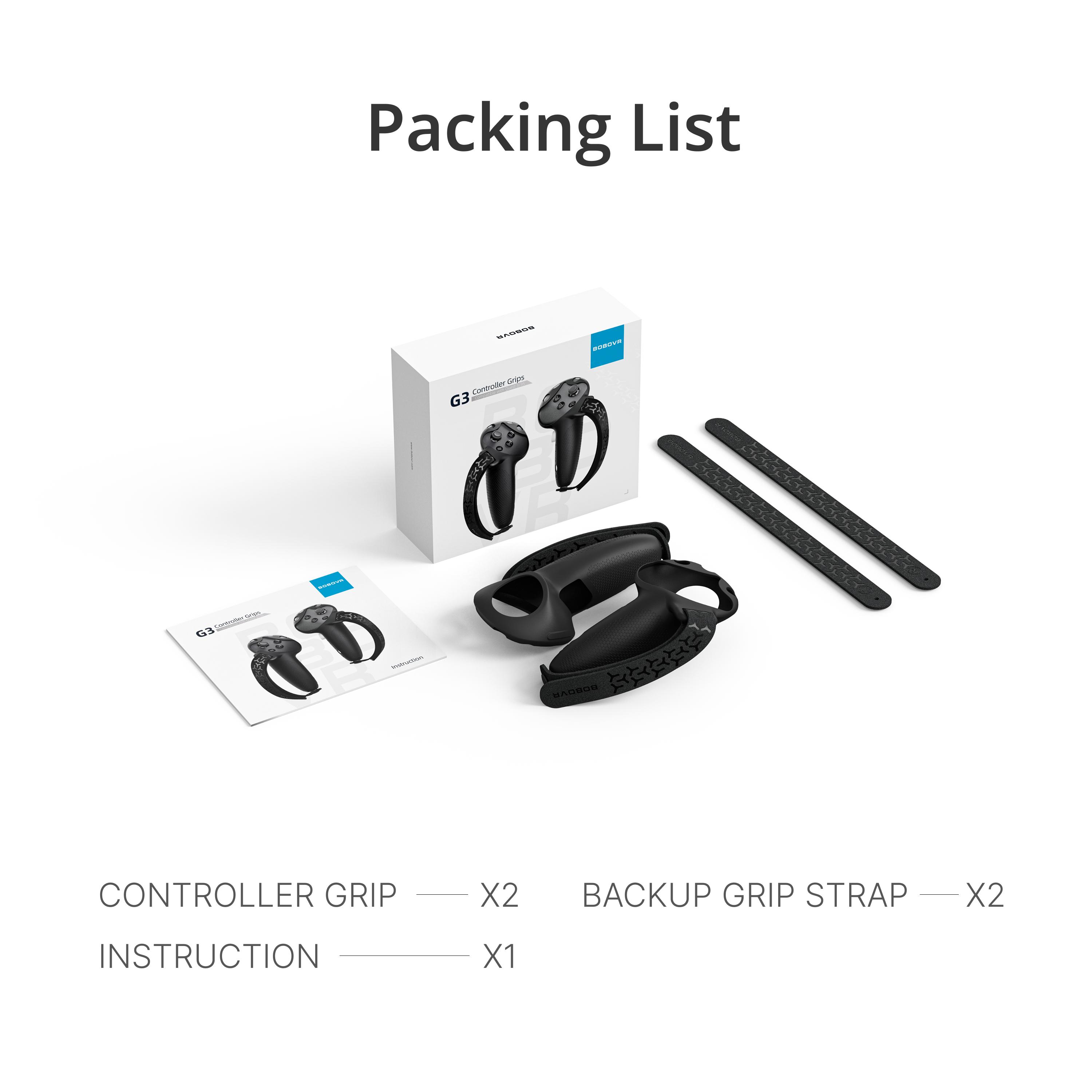 

BOBOVR G3 Накладки на контроллеры Противоскользящий силиконовый чехол Защита контроллера Совместимо с Meta/Oculus Quest 3/Quest 3S VR чёрный