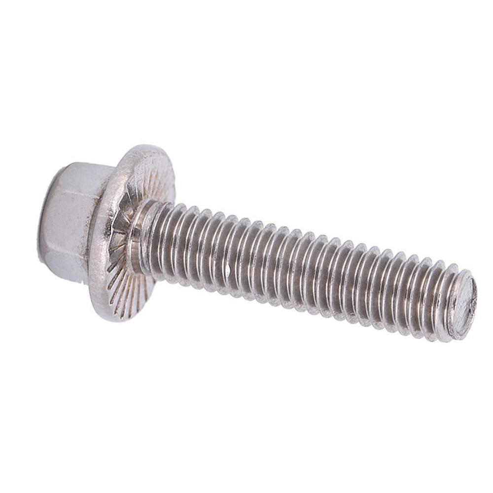10pcs Serrated Locking Face Hex Flange Screws Hex Head Skid Plate Bolts  Vehicle Protection