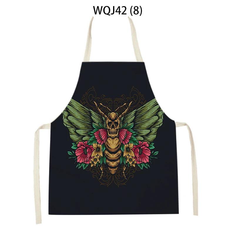 Animal Dog Bear Deer Pattern Kitchen Aprons for Adult Kids Linen Bib Home Cleaning Apron Butterfly Pattern Cooking Baking Aprons