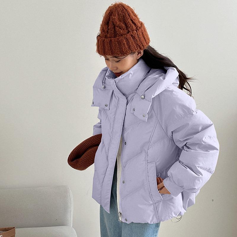 

Пуховая одежда для женщин, зимняя новая свободная короткая маленькая хлопковая одежда, хлопковые куртки, куртки-пуховики для женщин 2XL suggestion [145-165] catties фиолетовый