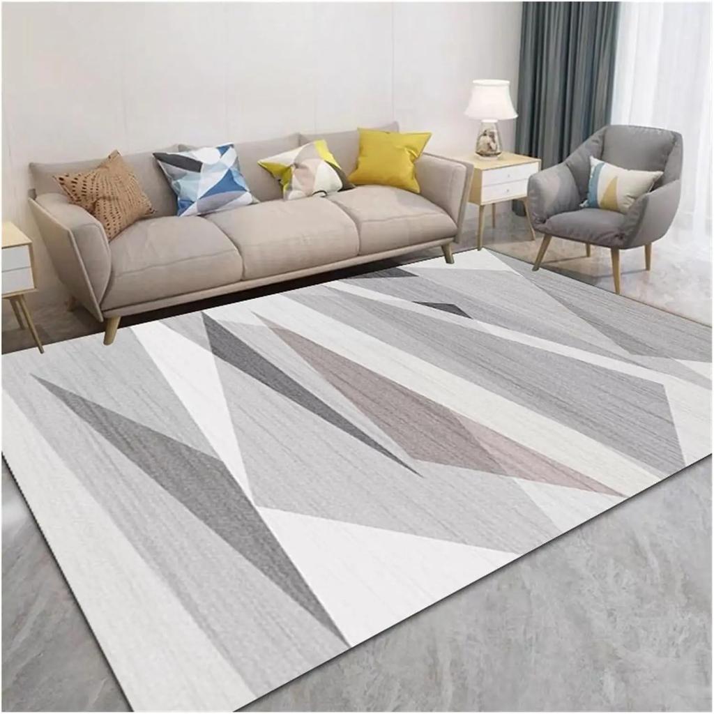 Geometric Oversized Area Rug – Large Living Room Carpet for Sofa Coffee Table, Bedroom Bedside Floor Mat
