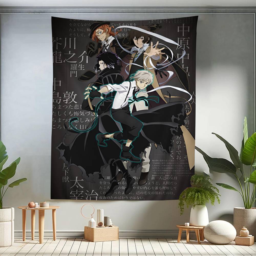 

Bungo Stray Dogs DIY Anime Wall Tapestry Hippie Flower Wall Carpets for Dorm Study Room Rental House Home Wall Art Decor 74x94cm(29x37in)
