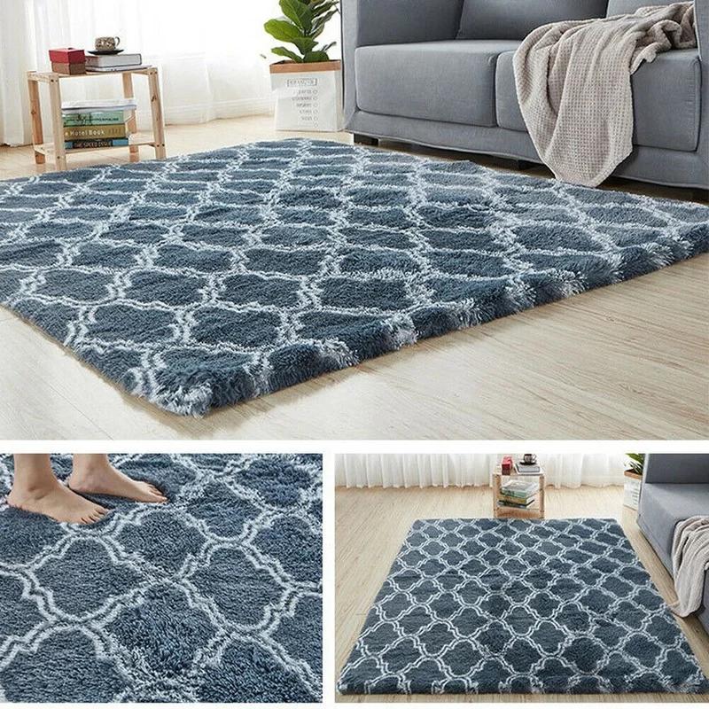 Rainbow Colorful Carpet Fluffy Rugs Tie Dyeing Soft Plush Shag Area Rug Anti-Slip Carpets For Living Room Bedroom Floor Mats