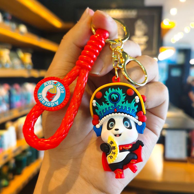 Cartoon Chinese Style Panda Keychain Creative Car Decoration Key Decoration Bag Small Gift Kawaii Cute Personalized Gifts