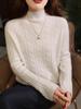 Four-Strand Thick Cable Knit High-Neck Cashmere Sweater - Slim-Fit, Soft and Smooth Women's 2025 Autumn/Winter Collection.