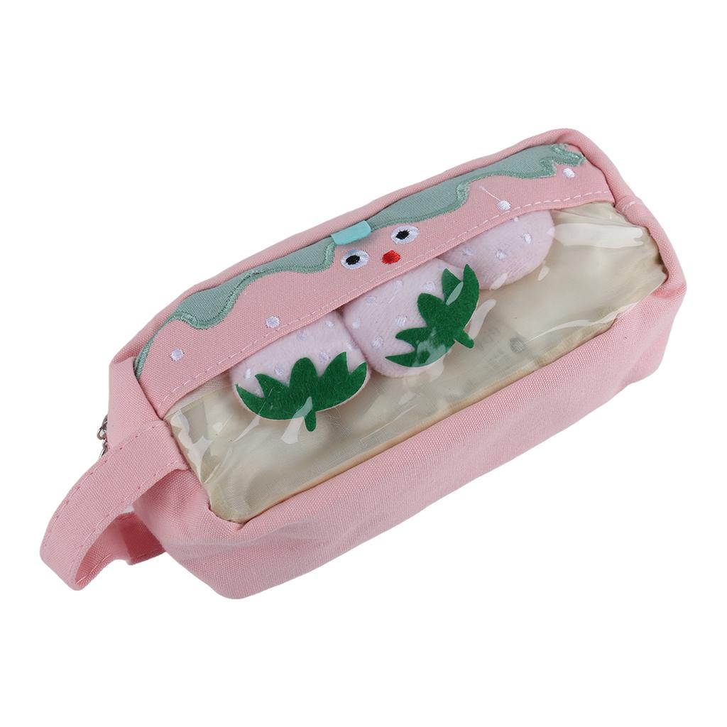 Pencil Bag Cute Cartoon Style Smoothing Zipper Canvas Big Capacity Large Pencil Case for Home