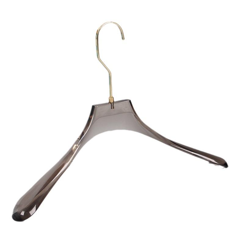 Smoky Gray Transparent Acrylic Men's Clothing Hanger with Custom Store Logo for Pants