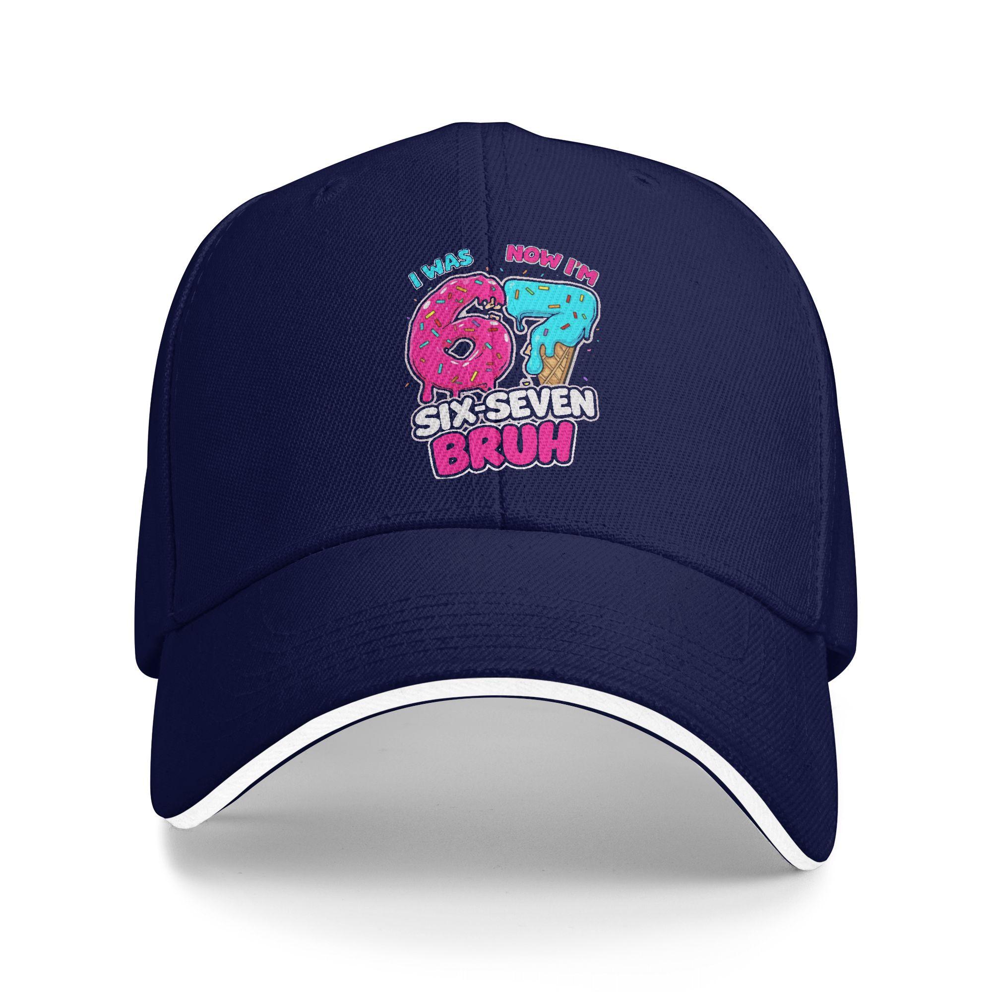 

I was 6 Now I m 7 67 Six Seven Meme 7 Years Old Baseball Cap Kpop Rock Sun Visor Trucker Hat Men Adult Street Style Snapback Cap One Size темно-синього кольору