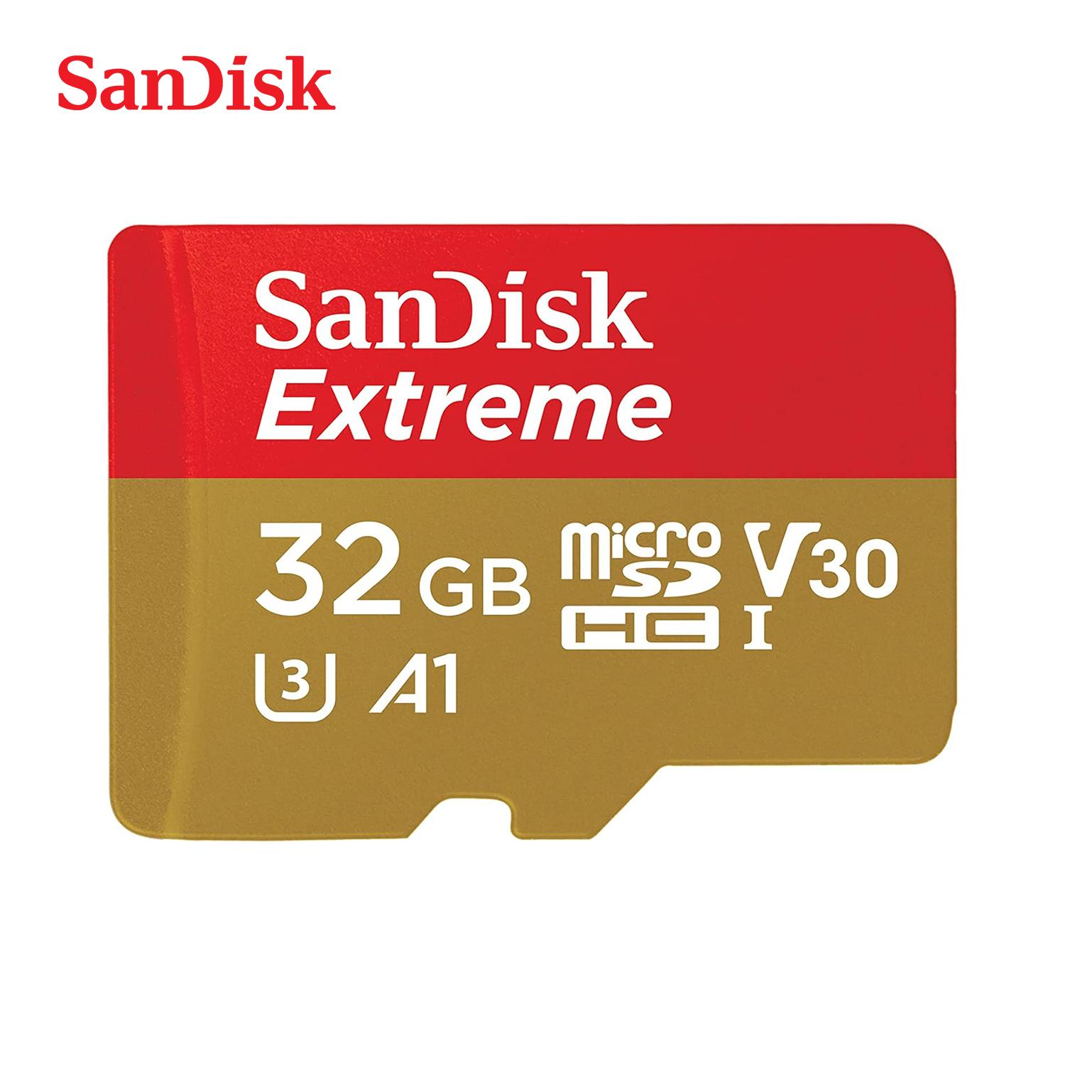 

Карта памяти SanDisk Extreme microSDXC 256 ГБ 128 ГБ 512 ГБ 64 ГБ 32 ГБ Скорость чтения 100 МБ/с TF-карта U3 UHS-I 4K UHD Карта Micro SD для телефона, камеры, GoPro 32GB