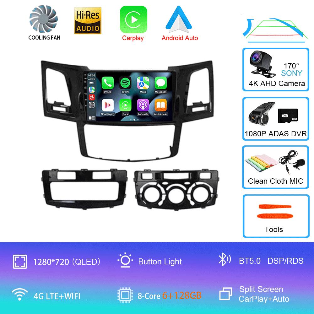 Car Radio Android 14 Carplay Multimedia Player For Toyota Fortuner Hilux Revo Vigo 2005-2007 Autoradio Stereo 2din Head Unit
