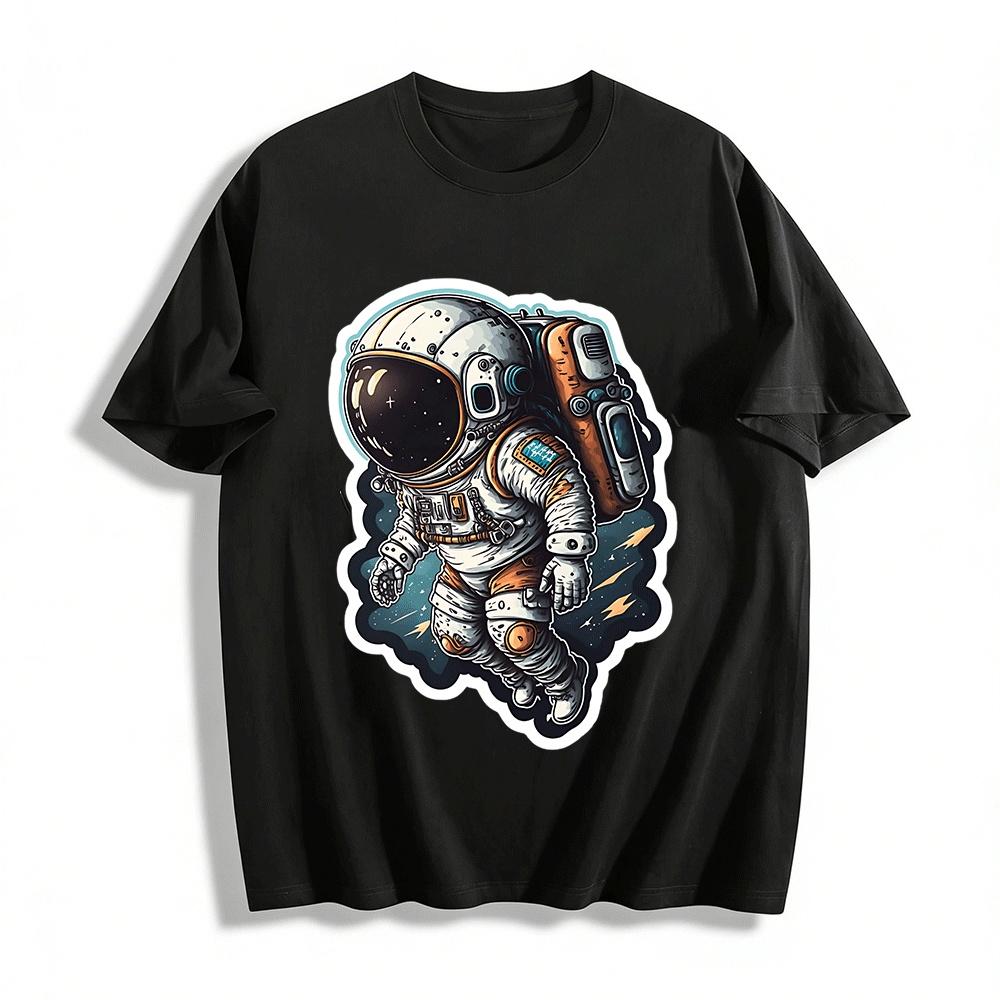 Astronaut Print Casual Trendy Short Sleeve T-Shirt Pure cotton T-shirt XXS