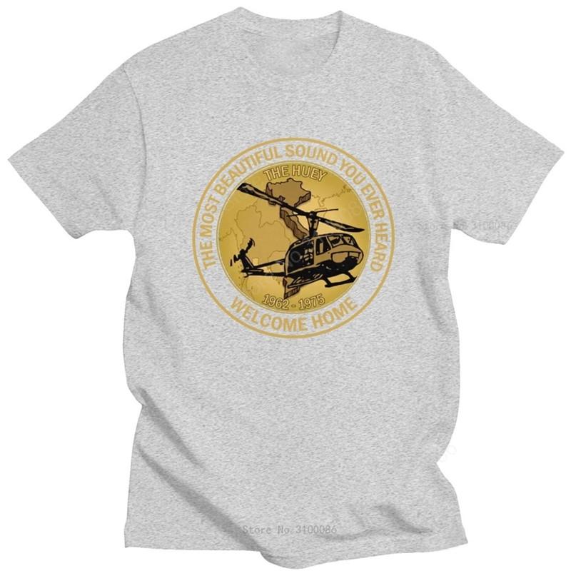 

Самый красивый звук, который вы когда-либо слышали, Добро пожаловать домой, футболка Футболка с вертолетом Хьюи 1962 1975 Вьетнамская война Футболка Хлопковая футболка 4XL