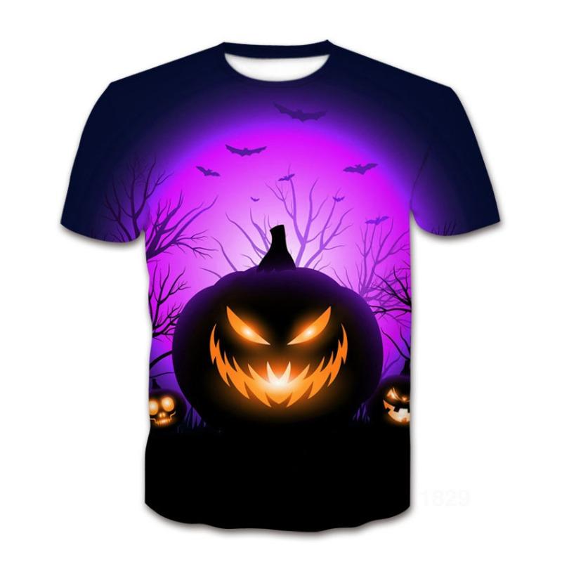 Summer Sports 3D Digital Printing Pumpkin Lantern Series Theme T-shirt Men's Short Sleeve