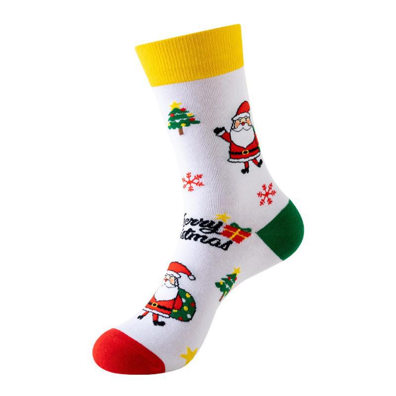Trendy Christmas Mid-Calf Socks - Santa & Reindeer Festive Gifts for Autumn & Winter