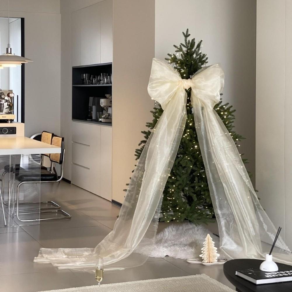 50*200cm Colgante Material de Organza Decoración Árbol de Navidad Lazo Navideño Gigante Decoración Exterior