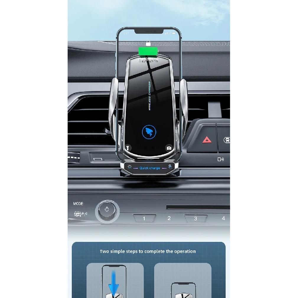 Caricabatterie Wireless Supporto per Telefono da Auto Stand Stazione di Ricarica Rapida 15W Per iPhone Xiaomi Samsung Huawei Caricabatterie Wireless Magnetico da Auto