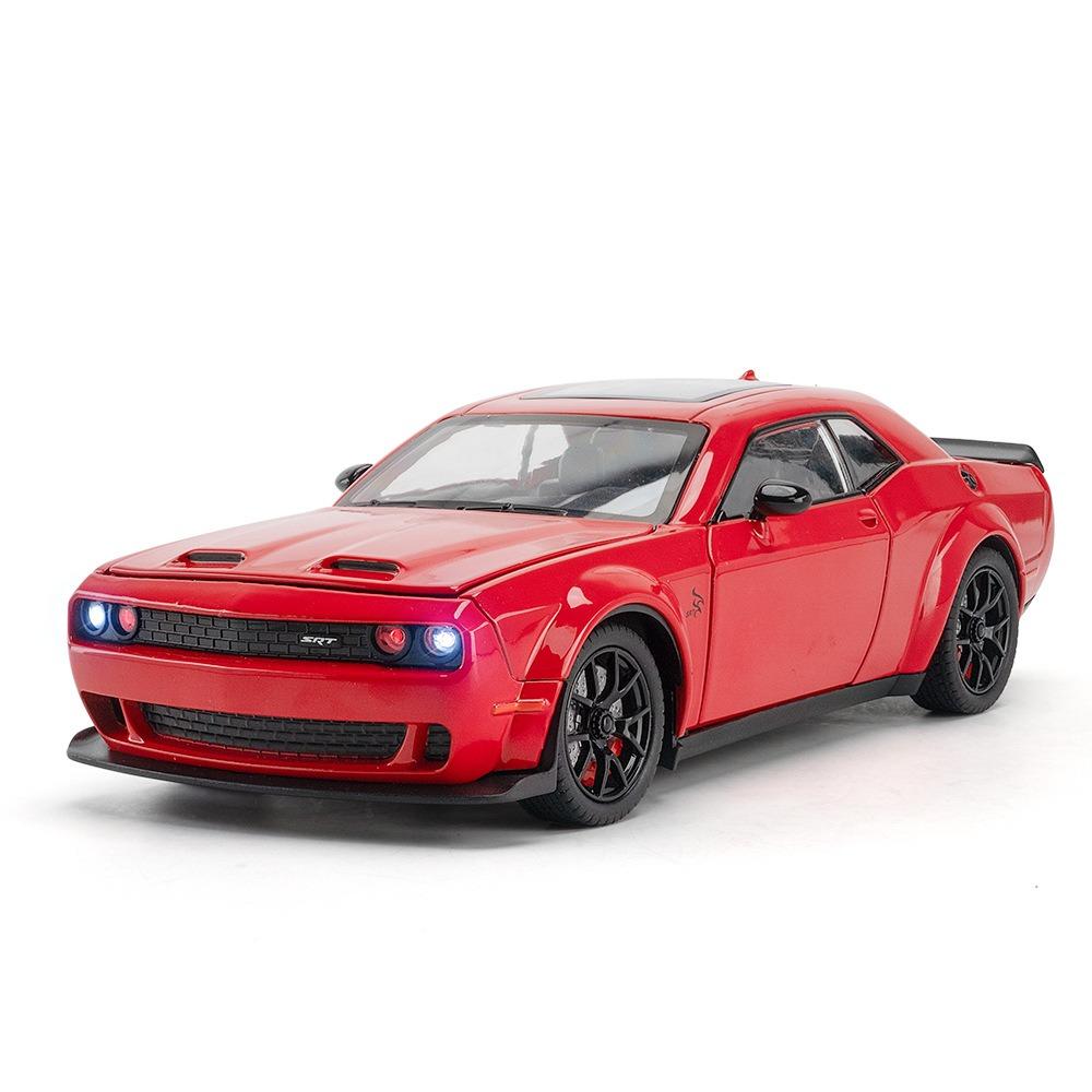 1/24 Dodge Challenger Hellcat Autíčka litá Metel Auta Hračka Tahni zpět Modely aut Hellcat se zvukem a světlem Hellc pro děti