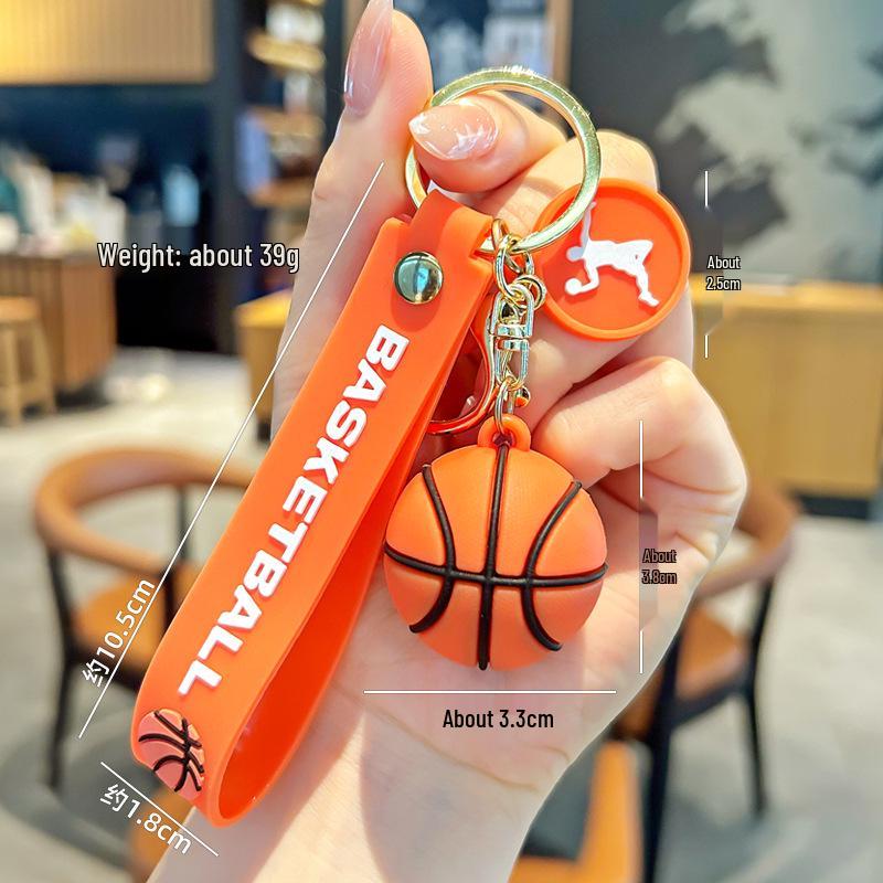 NBA Basketball Keychain Souvenir: Cross-Border Simulation Pendant for Backpack or Small Gift