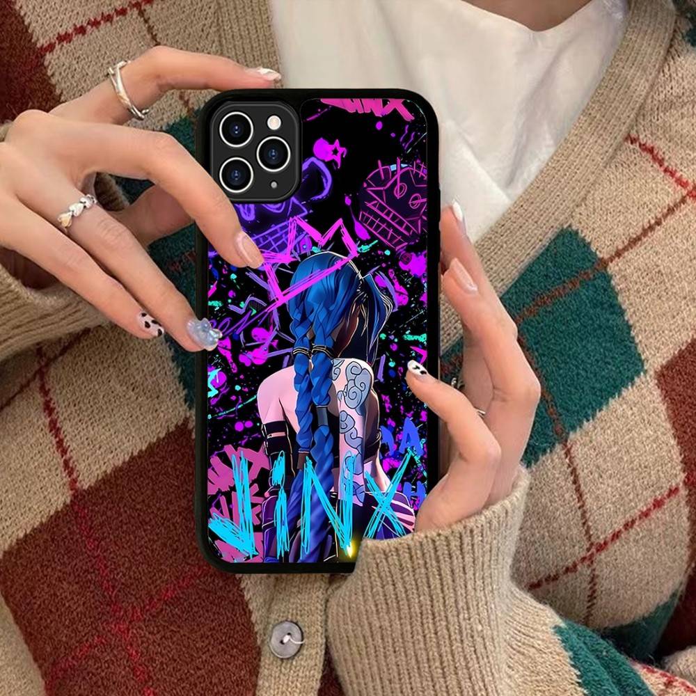 Graffiti Arcane Jinxs PC+TPU Shockproof Protective Phone Case For IPhone17 14 15 16 Pro Max 13 12 11 17 Air