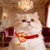 Besticktes rotes Haustierhalsband Chinesisches Neujahr Verstellbares Katzenhalsband mit Glocke Jahr des