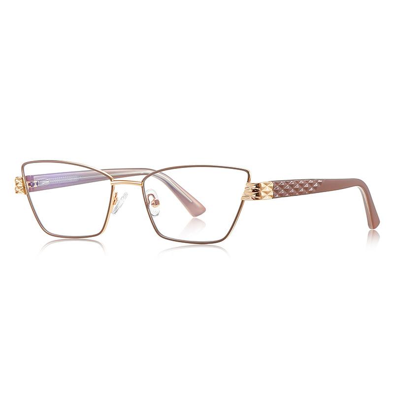 

Glasses Vision Eyeglass Frame Blue Spectacle Metal Cat s Myopia For Small Eye Blocking Alloy Feline Optical Blocking Short-sight Spectacle Light Original lens 0
