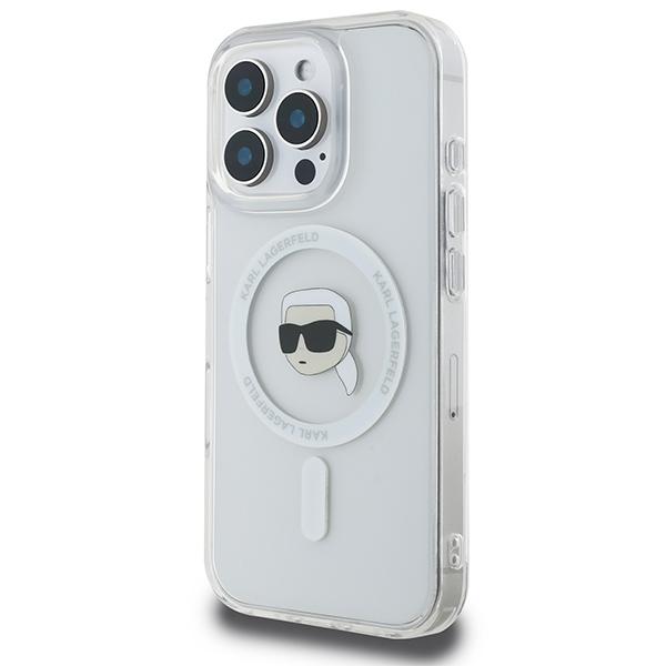 Karl Lagerfeld Klhmp16Lhlskih Iphone16 Pro 6.3 Biały/White Hardcase Iml Metal Karl Head Magsafe