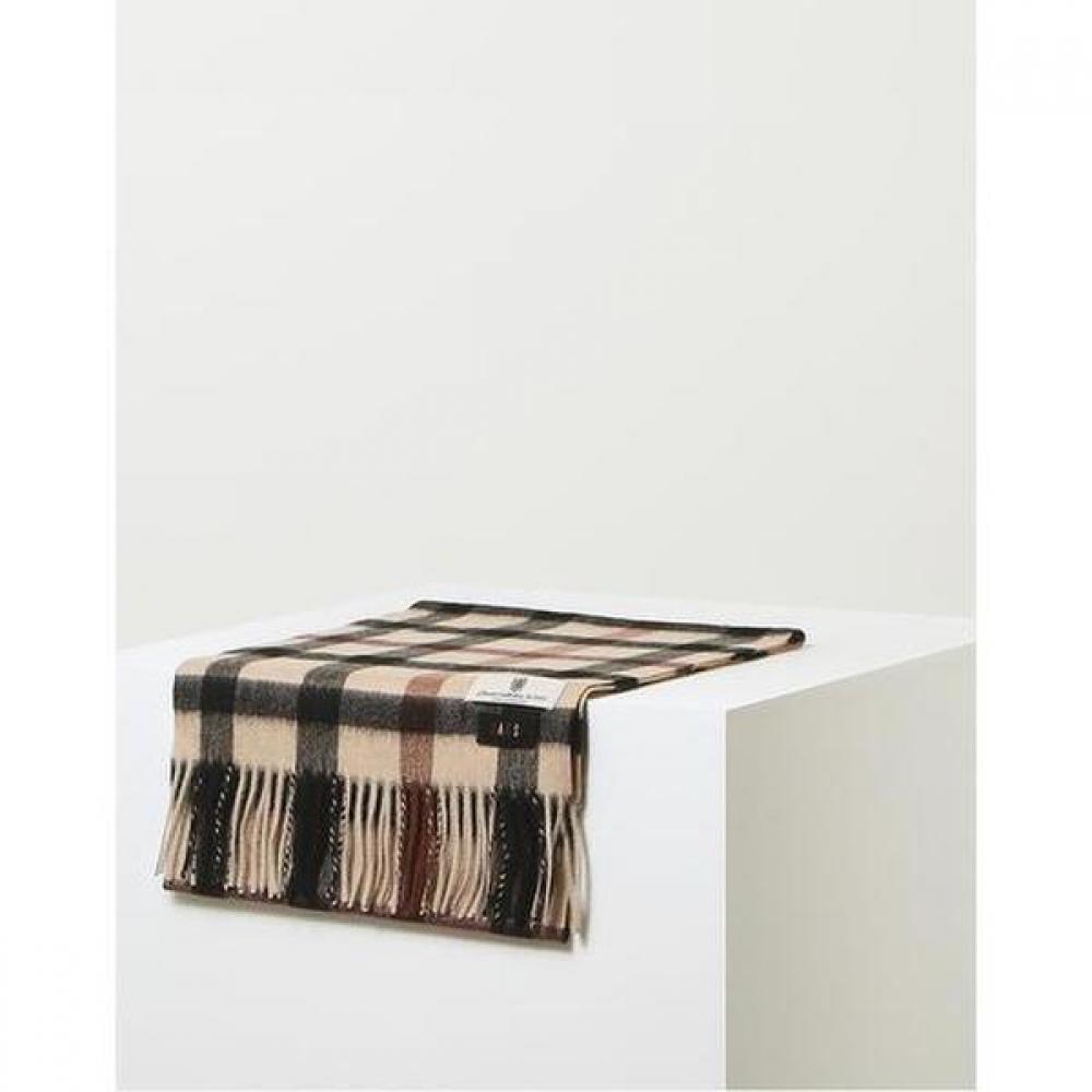 Daks Unisex 100 Cashmere Check Scarf Brown Dbmu5f906w2
