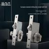 Serratura Europea per Porta Scorrevole in Acciaio Inox 304 con Gancio a Linguetta, Design a Gancio Singolo, Interasse Fori 30/50, Telaio Stretto