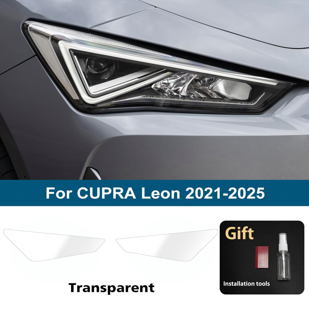 

TPU Car Headlight Protective Film For Seat CUPRA Formentor Leon Smoke Black Gloss Pre-Cut PPF Anti-Scratch Vinyl Wrap Cover Kit For Leon 21-25 CLR