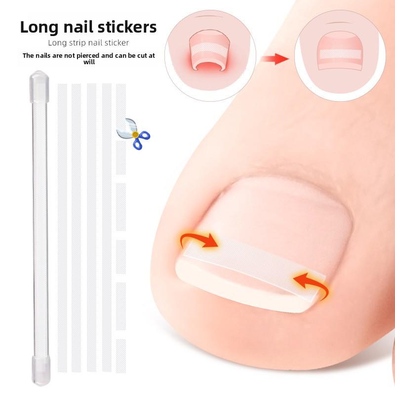 DIY Streifen Positiver Nagelaufkleber Nagelfalz Einrollen Nagel Zugaufkleber Physisches Dehnen Umgekehrte Spannung Eingelegter Nagel Positiver Nagel Patch 5 Stück/Flasche