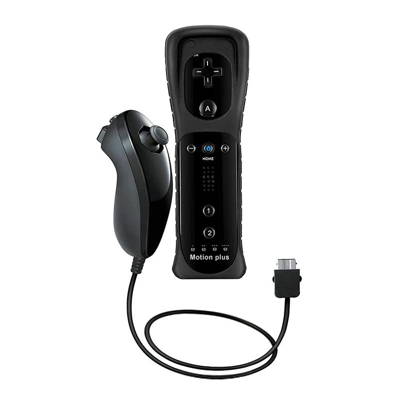 Controle Remoto e Nunchuck 2 em 1 Wii Motion Plus Controle Remoto Gamepad Controle Nunchuck para Nintendo Wii