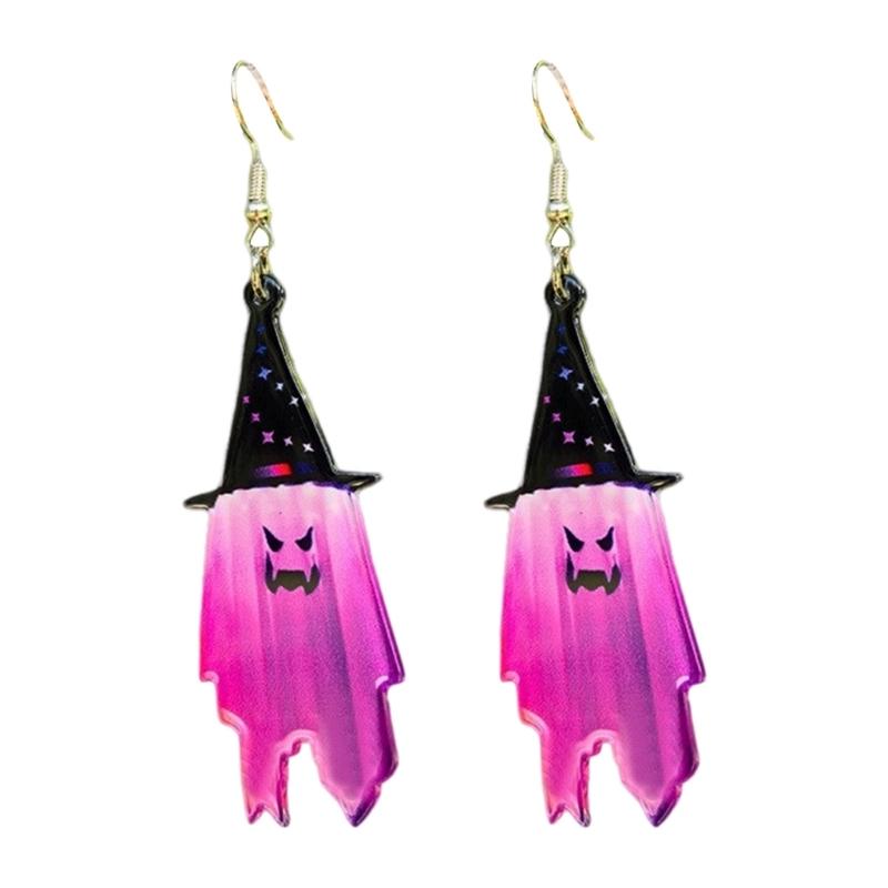 Halloween Witch Specter Acrylic Pendant Earrings Lightweight Creative Party Accessories For Costume Event