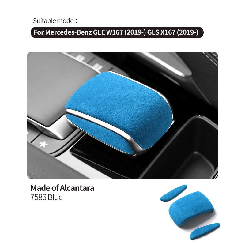 Made of Alcantara For Mercedes-Benz GLE W167 GLS X167 Gear Shift Knob Boot Cover Trim Stickers Car Lnterior Tuning Accessories