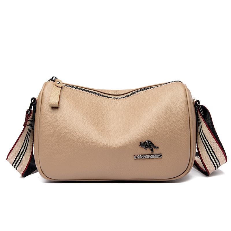 Neue Mode Damenhandtasche Damen Ein-Schulter Umhängetasche Sommer Mittelalterliche und Ältere Mütter Weiche Leder Quadratische Tasche